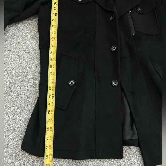 Men’s Wool/Polyester Blend Black Coat - Picture 13 of 15